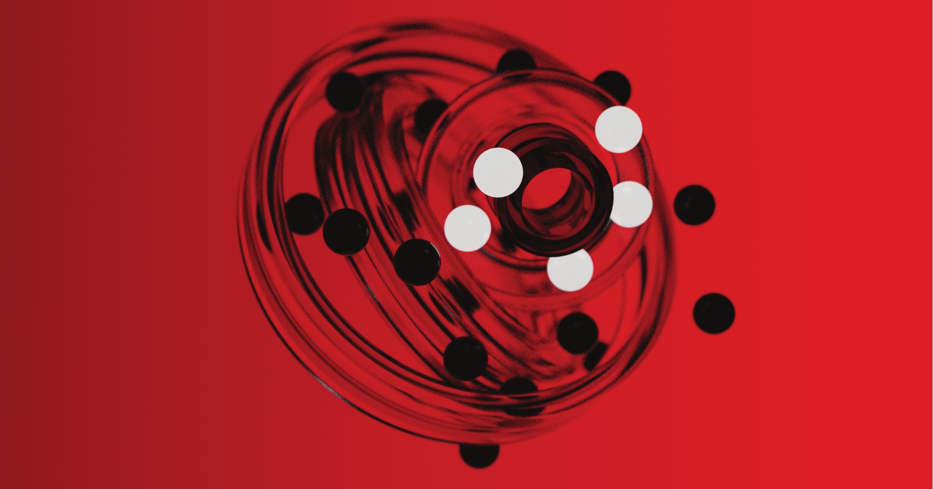 Glass bearing render on red